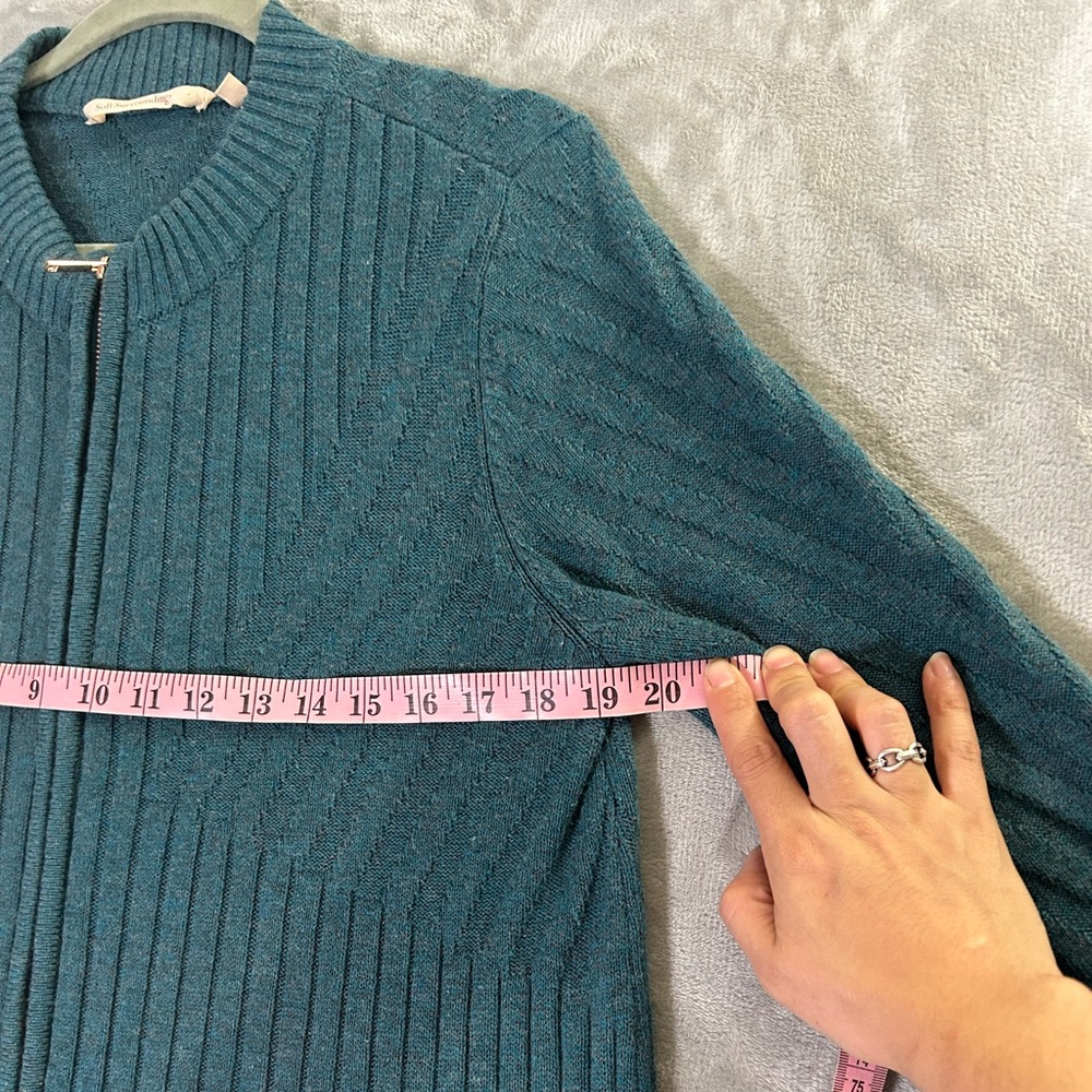 J.Jill wool blend double zipper cable knit sweater - Picture 6 of 12